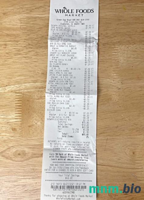 Whole Foods Market szablon pokwitowania płatności PSD